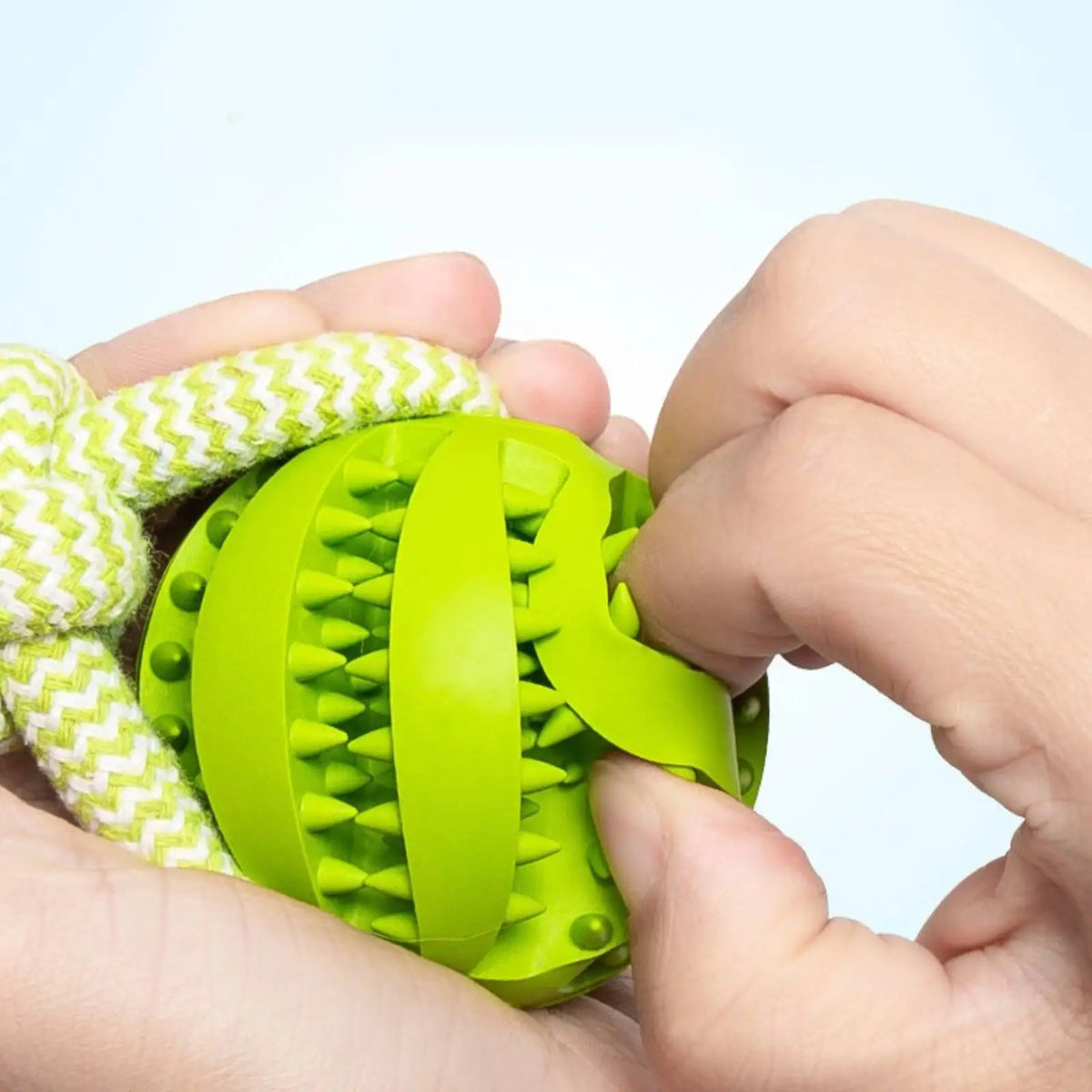 Interactive Dog Rope Ball Toy – Treat-Dispensing & Teeth-Cleaning Puzzle