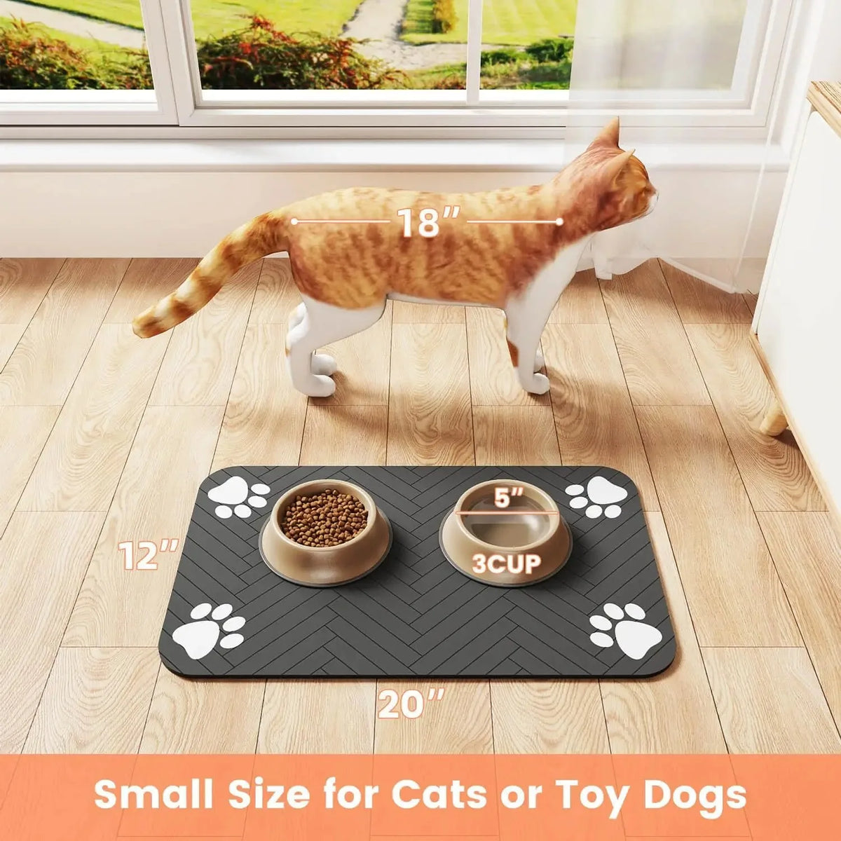 Absorbent Pet Feeding Mat – Non-Slip, Waterproof & Easy-Clean Placemat for Dogs & Cats