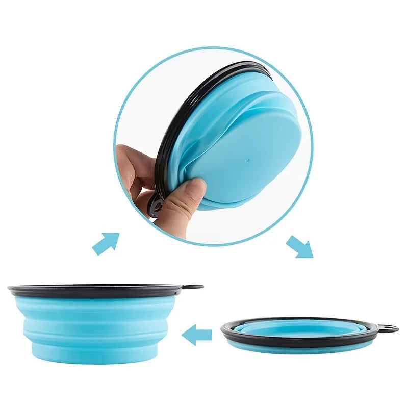 Collapsible Pet Bowl 350ml – Portable Silicone Travel Bowl for Dogs & Cats