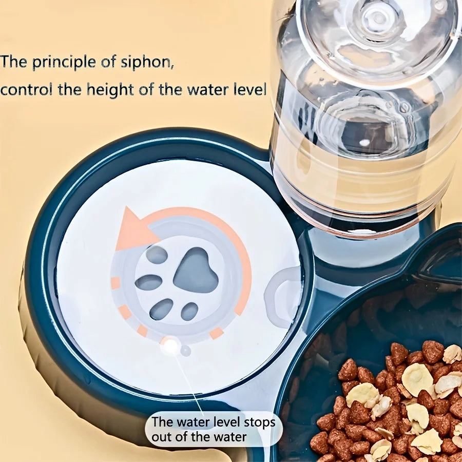 3-in-1 Tilted Cat Bowl Set – Ergonomic Neck Protection, Food & Water Dispenser for Cats & Dogs
