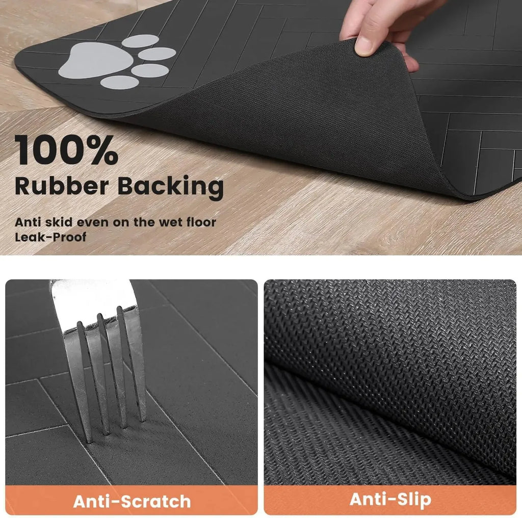 Absorbent Pet Feeding Mat – Non-Slip, Waterproof & Easy-Clean Placemat for Dogs & Cats