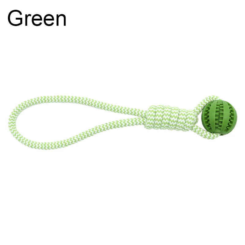 Interactive Dog Rope Ball Toy – Treat-Dispensing & Teeth-Cleaning Puzzle