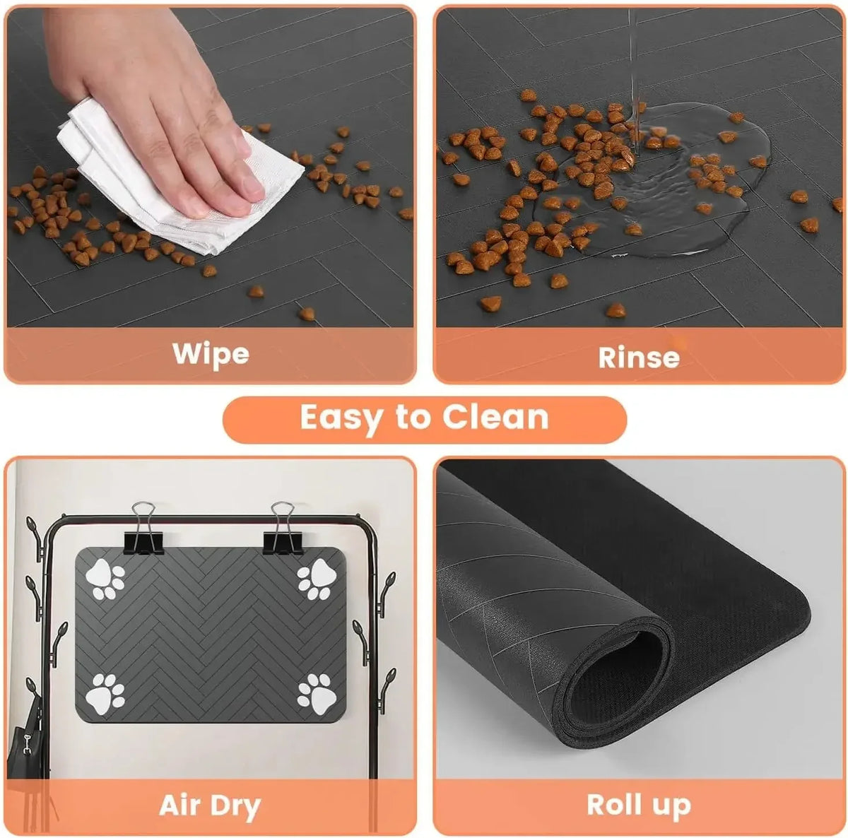 Absorbent Pet Feeding Mat – Non-Slip, Waterproof & Easy-Clean Placemat for Dogs & Cats