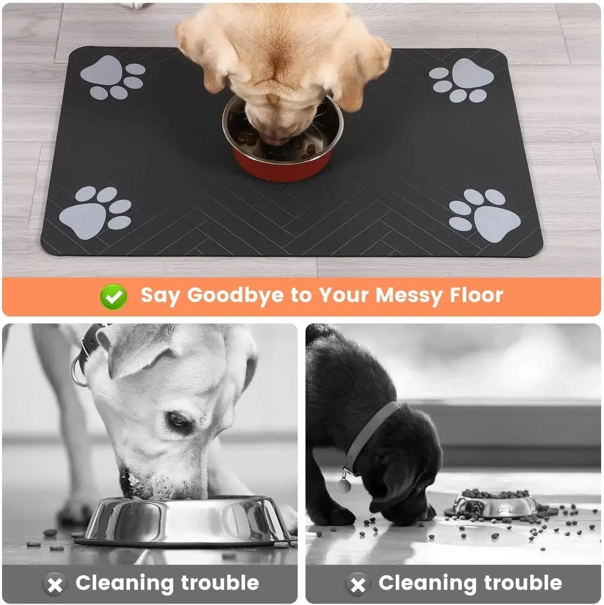 Absorbent Pet Feeding Mat – Non-Slip, Waterproof & Easy-Clean Placemat for Dogs & Cats