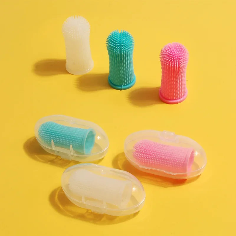 Pet Finger Toothbrush — Soft Silicone Teeth Cleaner for Cats & Dogs