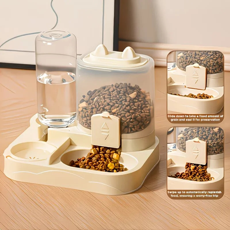 2-in-1 Pet Feeder & Water Dispenser – Large Capacity, Dry & Wet Separation for Cats & Dogs