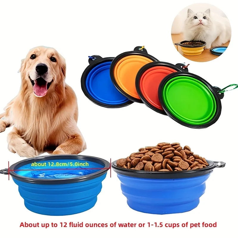 Collapsible Pet Bowl 350ml – Portable Silicone Travel Bowl for Dogs & Cats