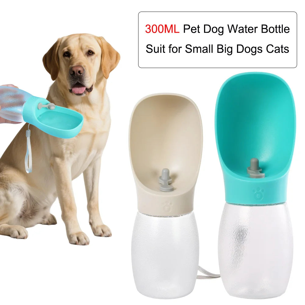 Portable Pet Water Bottle 300ml – Leakproof Travel Drinking Bottle for Dogs & Cats