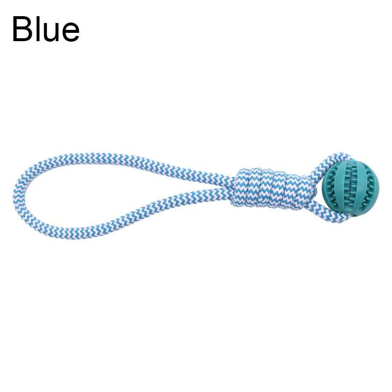Interactive Dog Rope Ball Toy – Treat-Dispensing & Teeth-Cleaning Puzzle