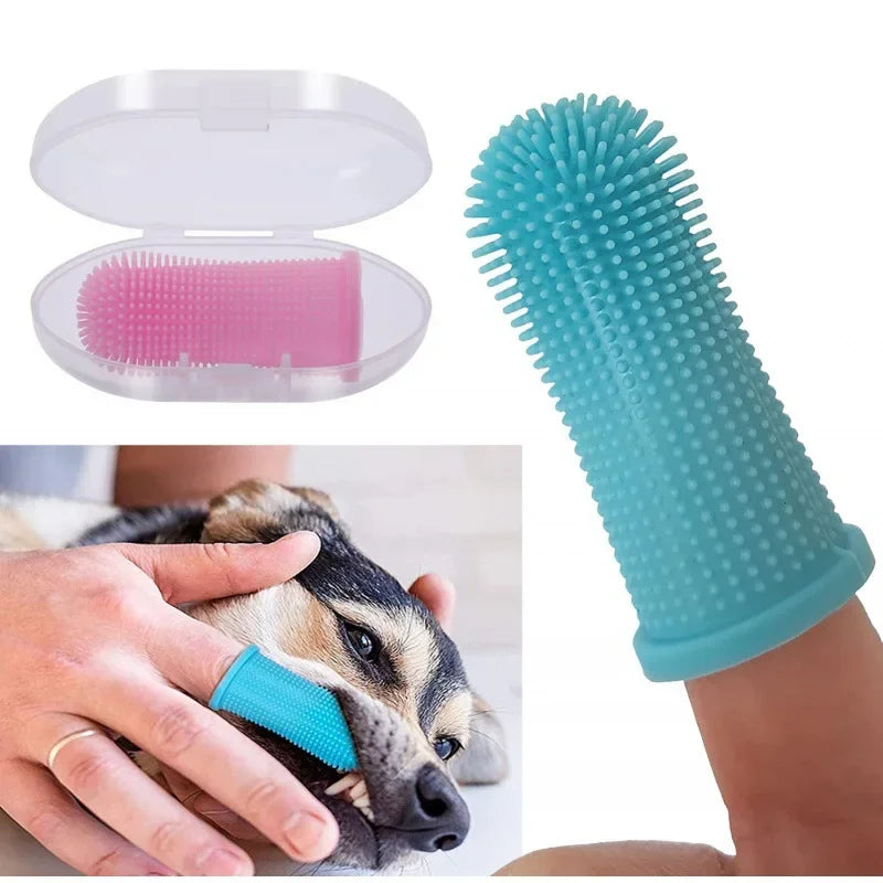 Pet Finger Toothbrush — Soft Silicone Teeth Cleaner for Cats & Dogs
