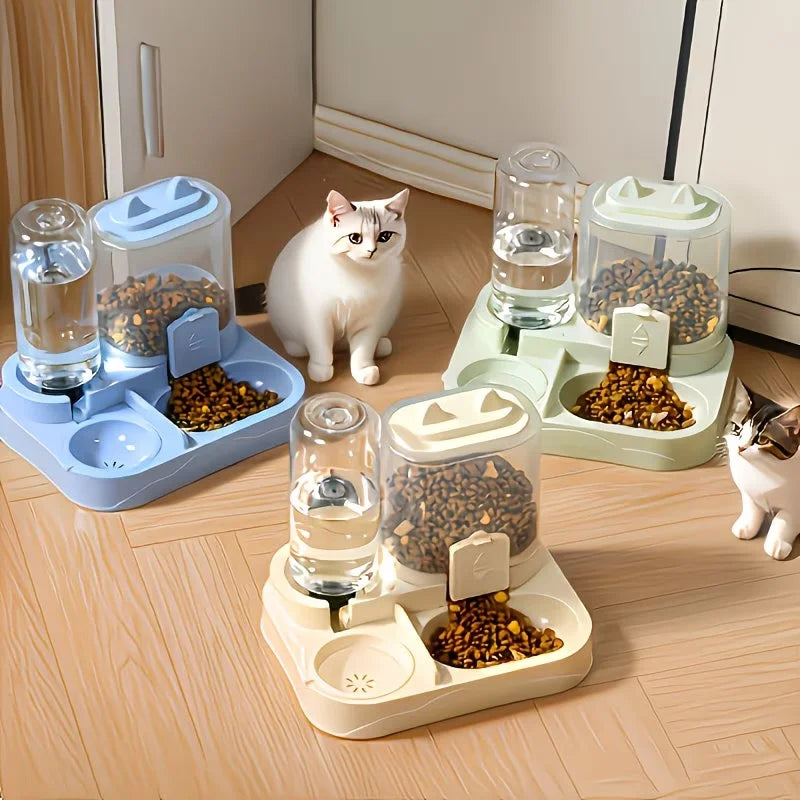 2-in-1 Pet Feeder & Water Dispenser – Large Capacity, Dry & Wet Separation for Cats & Dogs