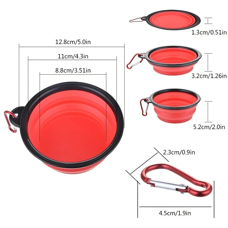 Collapsible Pet Bowl 350ml – Portable Silicone Travel Bowl for Dogs & Cats