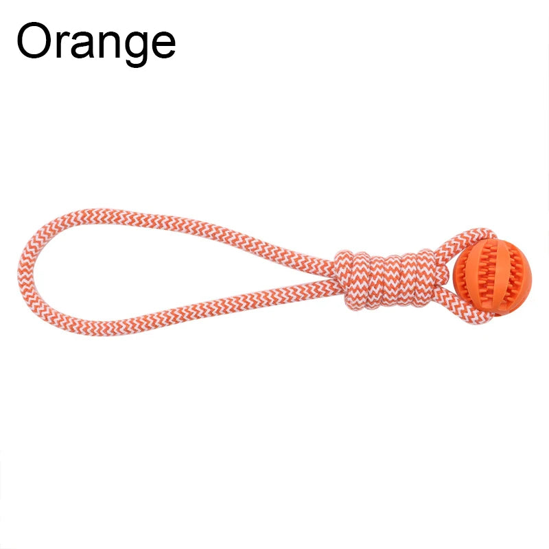 Interactive Dog Rope Ball Toy – Treat-Dispensing & Teeth-Cleaning Puzzle