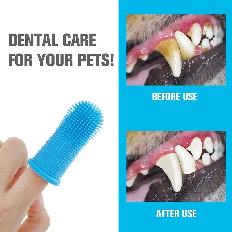 Pet Finger Toothbrush — Soft Silicone Teeth Cleaner for Cats & Dogs